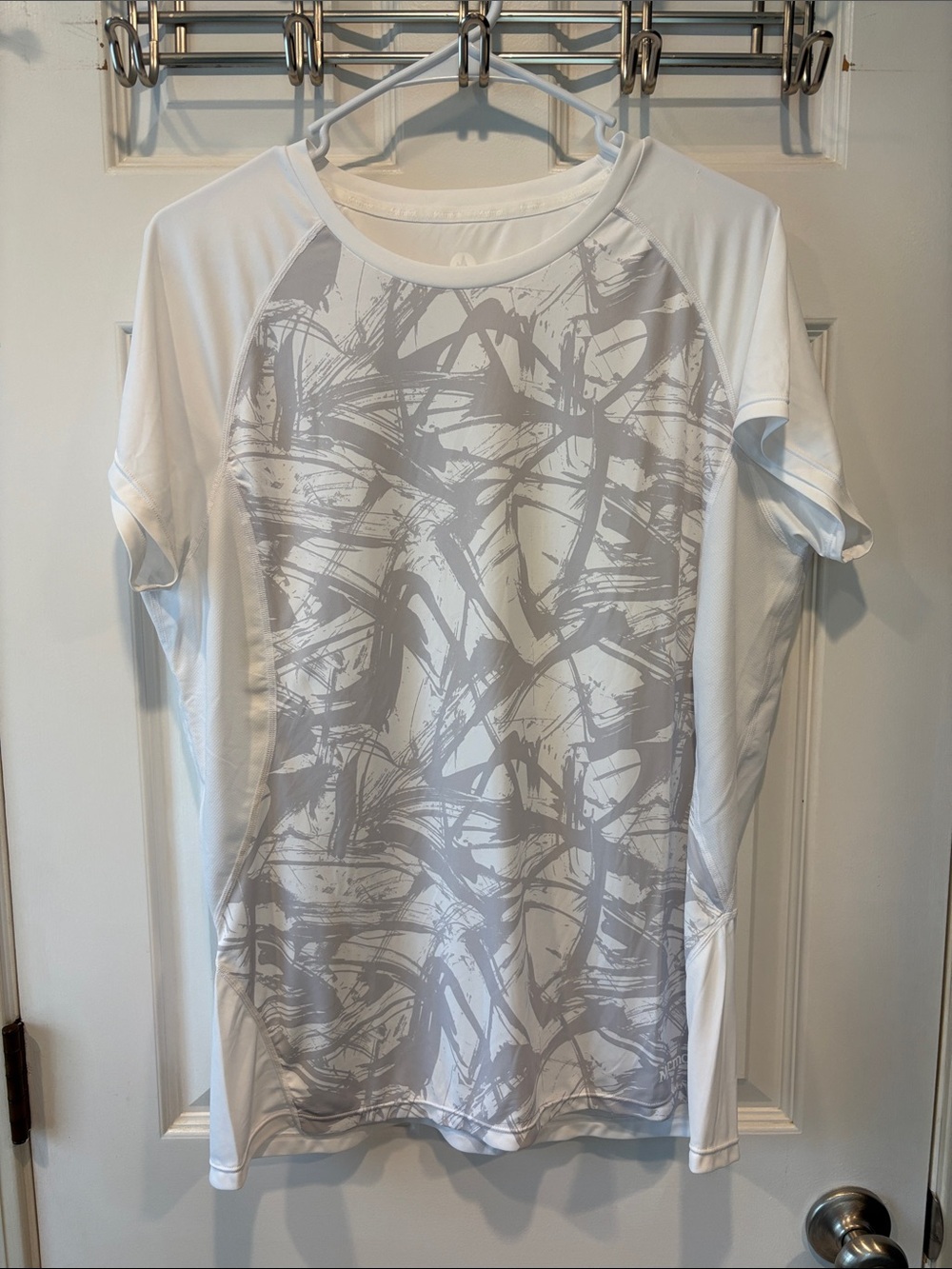Marmot White Performance Tee with Subtle Embossed Logo